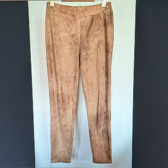 FRANK LYMAN MADE IN CANADA leggings pants Sz 6 ( 27w ) FAUX SUEDE & skin pattern - Picture 2 of 9